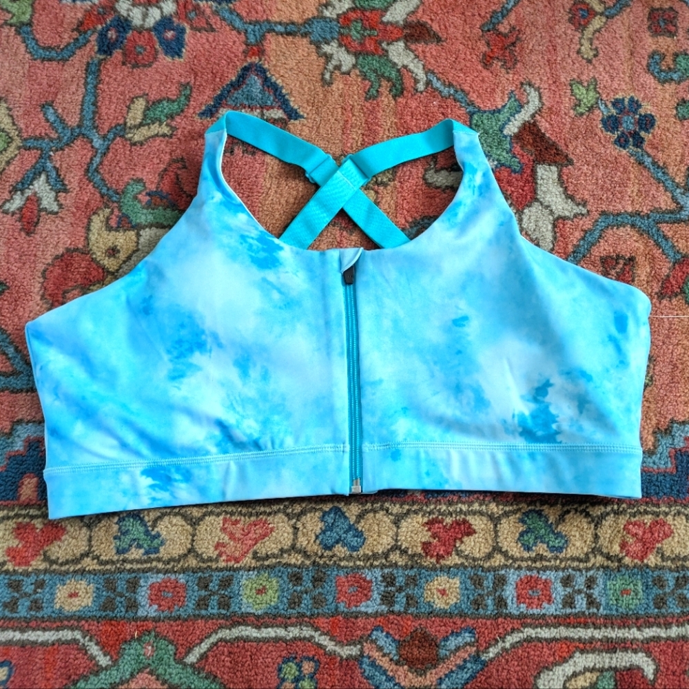 Earth Republic Evie Tie Dye Zip Front Sports Bra Size 2XL NWT